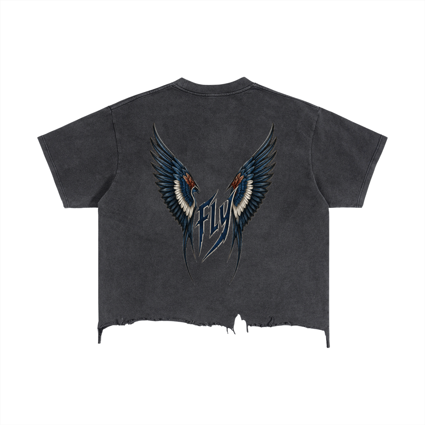 Young Fly Forever  Boxy Distressed Hem T-Shirt