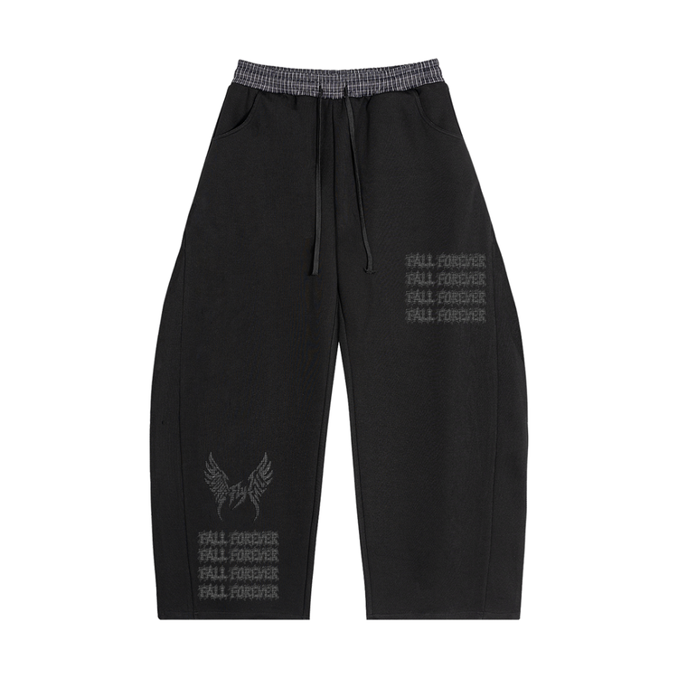 Plaid Waistband "Fall Forever" Sweatpants
