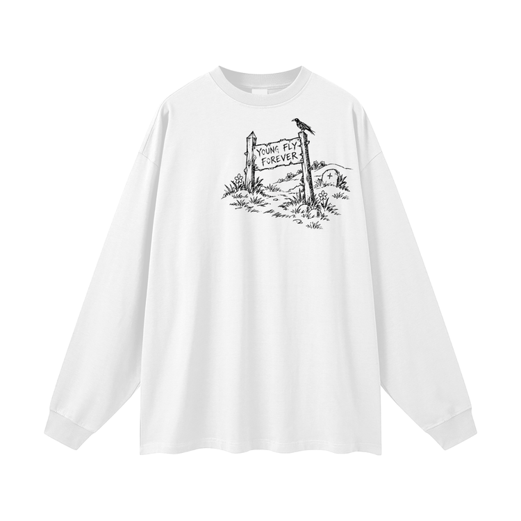 Oversized Unisex Long Sleeve YFF GRAVES T-Shirt