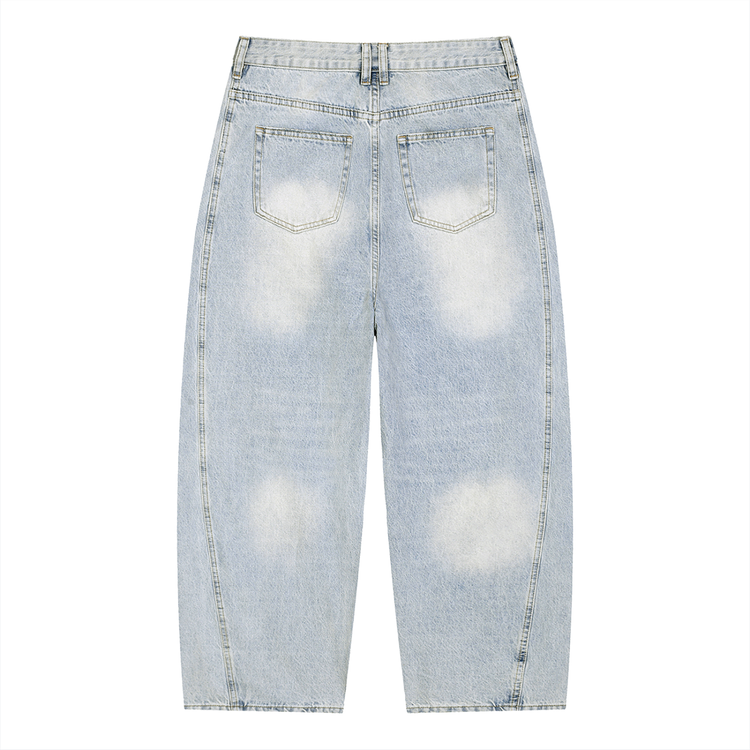 Men's Vintage Wash Sunfade Barrel Leg “YoungFlyPeoples” Jeans