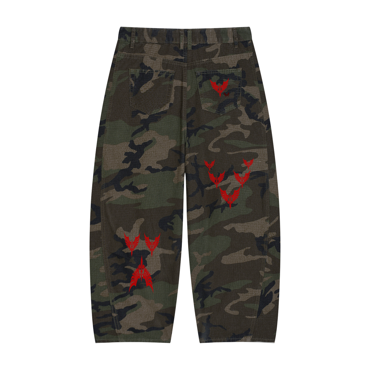 Men’s Camo Barrel Leg Cargo "Fly saint" Pants