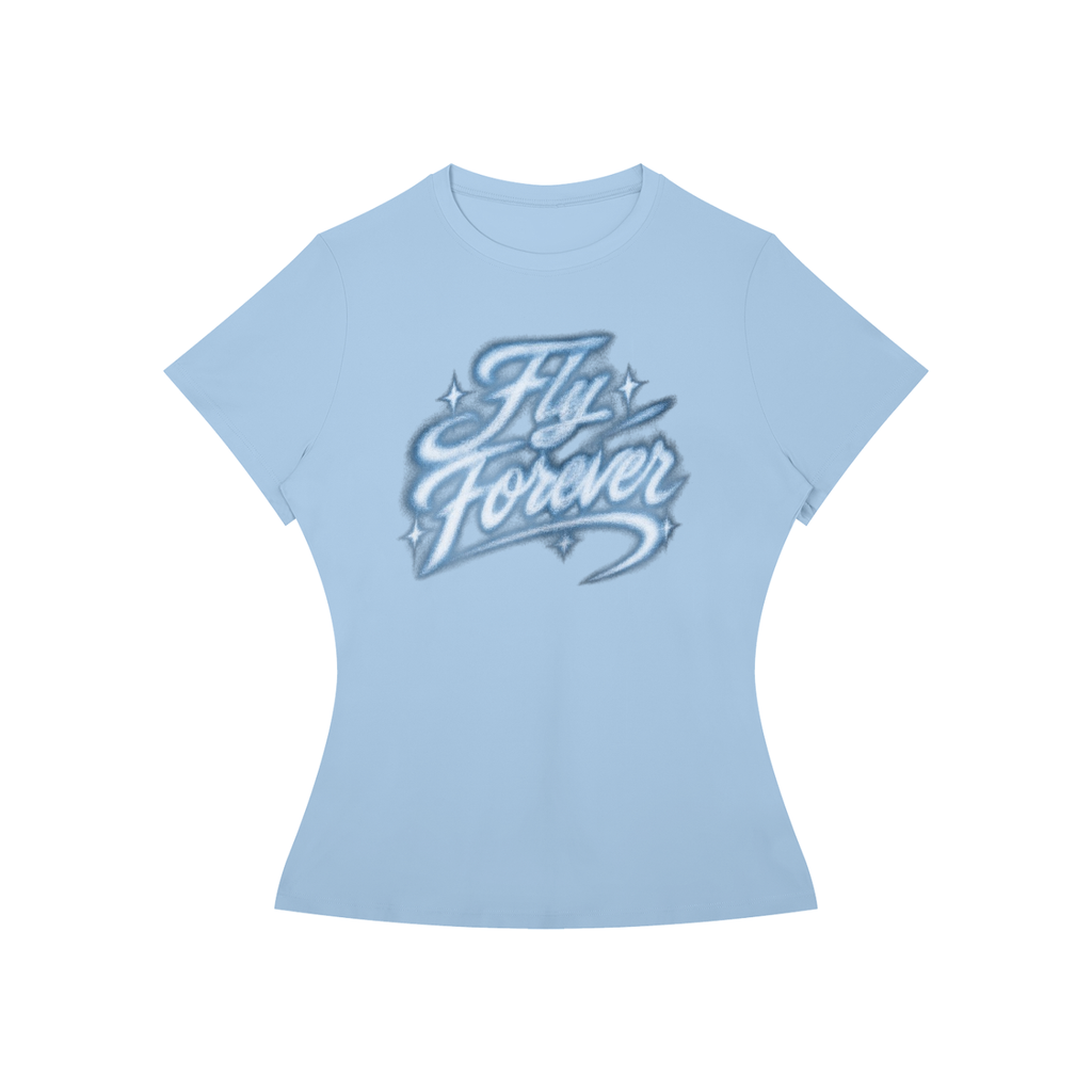Women’s Slim Fit Baby Blue Fly Forever T-Shirt