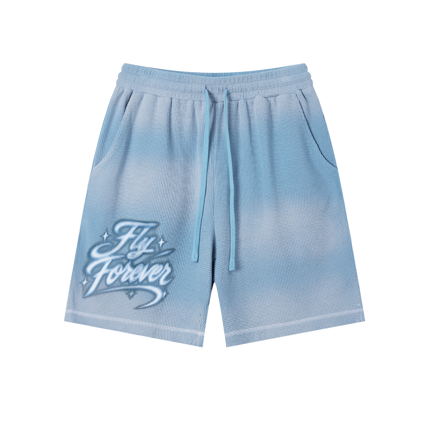 Sunfade Baby Blue Young Fly Forever Waffle  Shorts