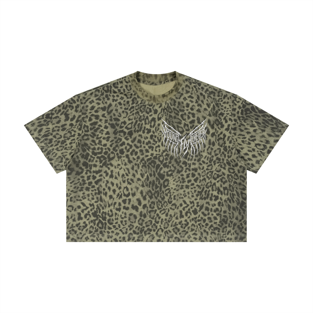 Unisex Leopard Young Fly Forever Boxy T-Shirt
