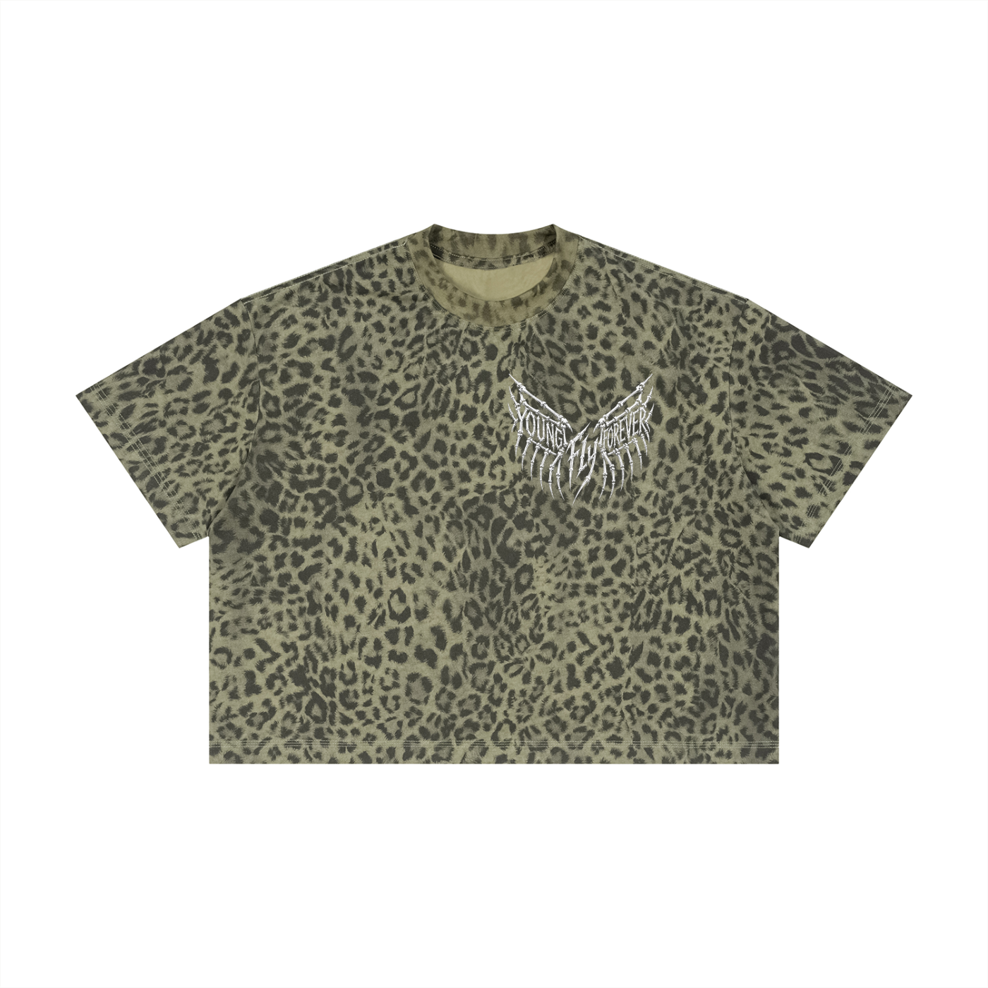 Unisex Leopard Young Fly Forever Boxy T-Shirt
