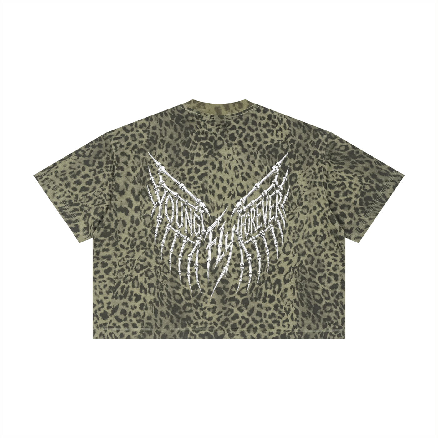 Unisex Leopard Young Fly Forever Boxy T-Shirt