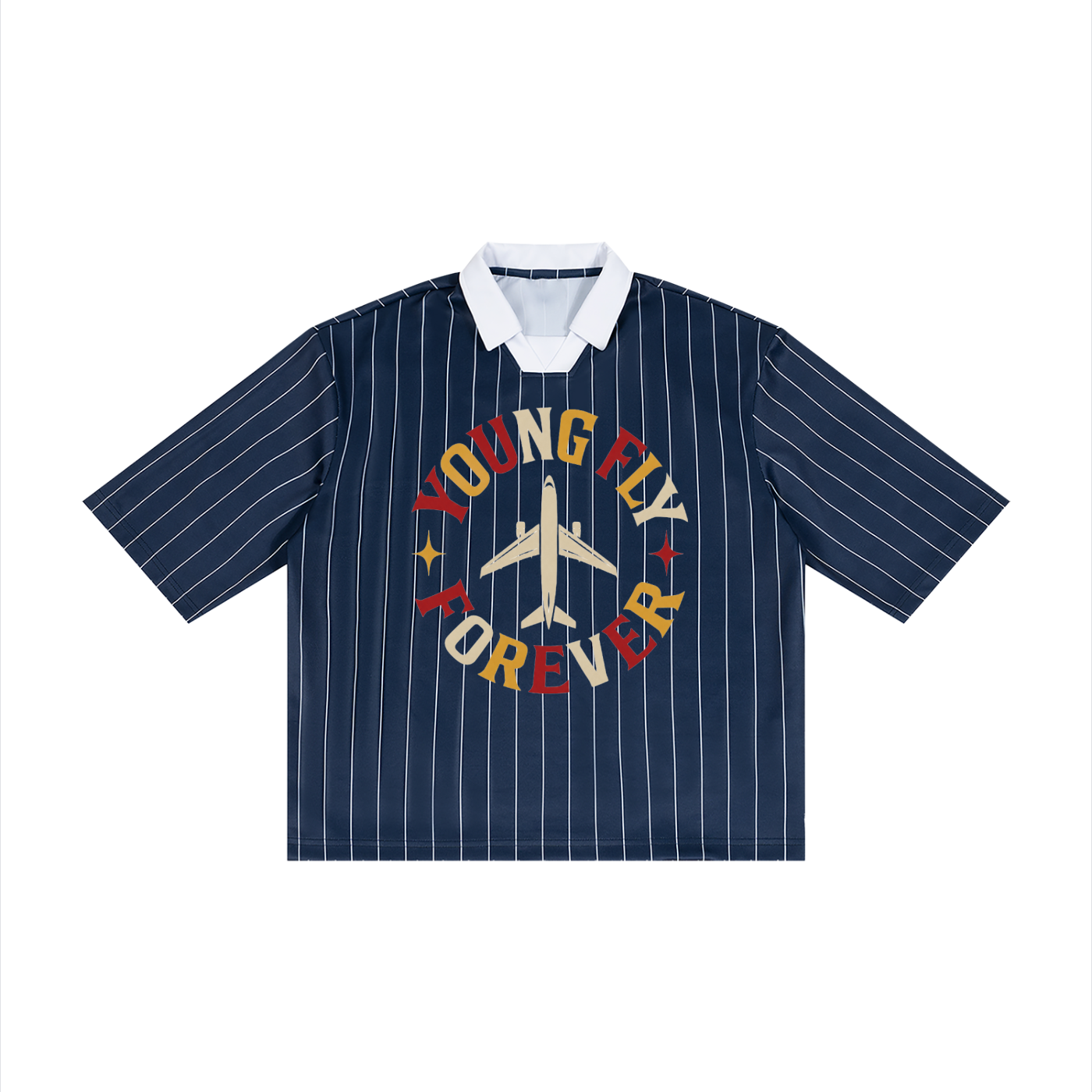 Unisex Pinstripe Young Fly Forever Collared Soccer Jersey