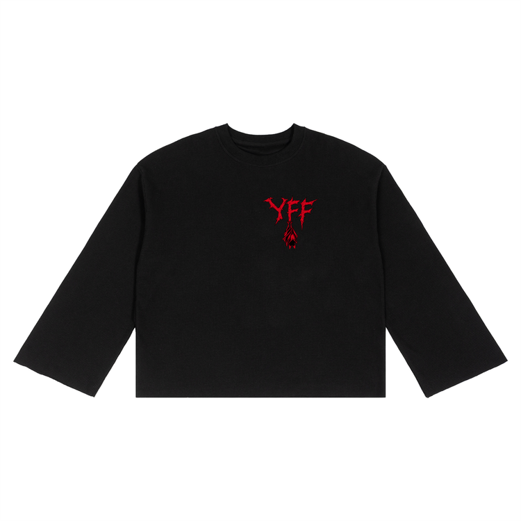 Unisex Waffle Raw Edge bat FLY FOREVER T-Shirt