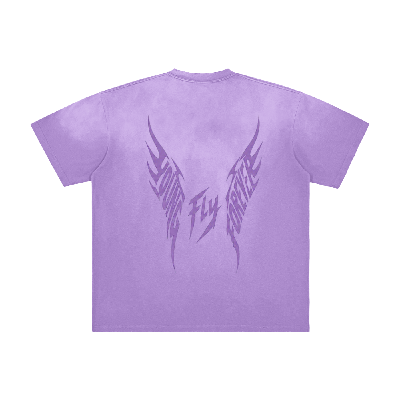 Vintage Washed Light Purple Young Fly Forever T-Shirt