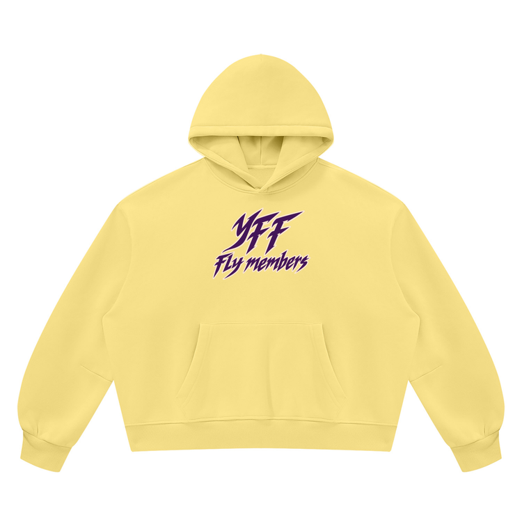 Unisex Vintage Wash Boxy "Fly Members Fleece Hoodie