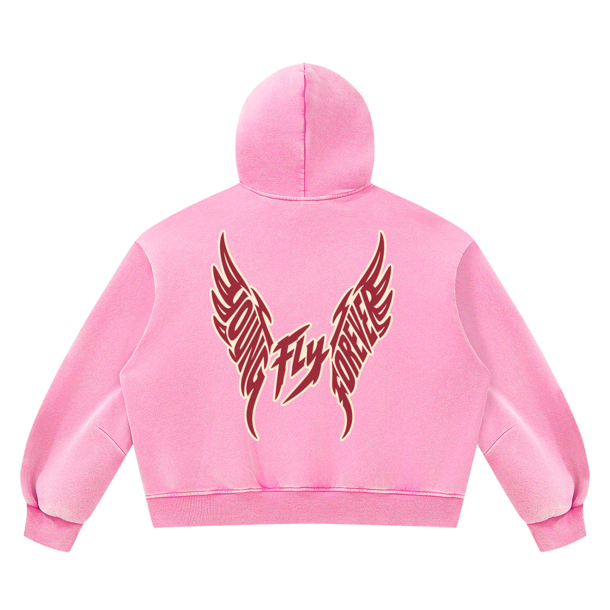 Unisex Vintage Wash Boxy "Fly Members Fleece Hoodie