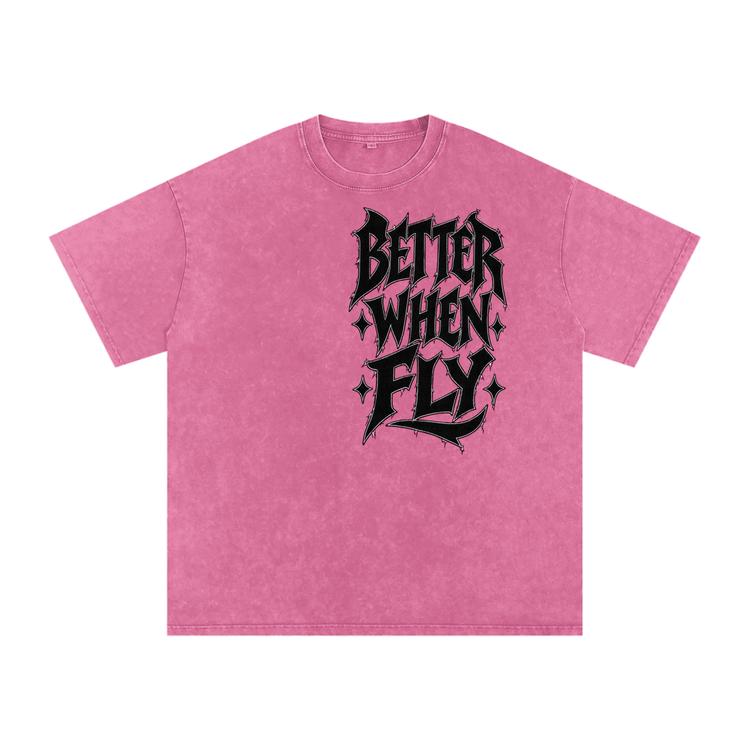 Snow Washed Cotton “Fly Girls Only” T-Shirt