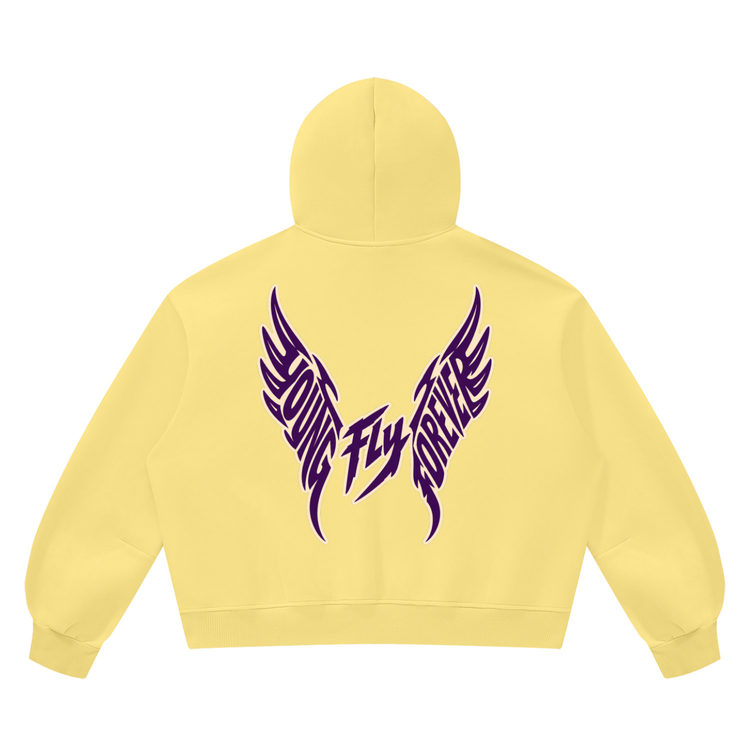 Unisex Vintage Wash Boxy "Fly Members Fleece Hoodie