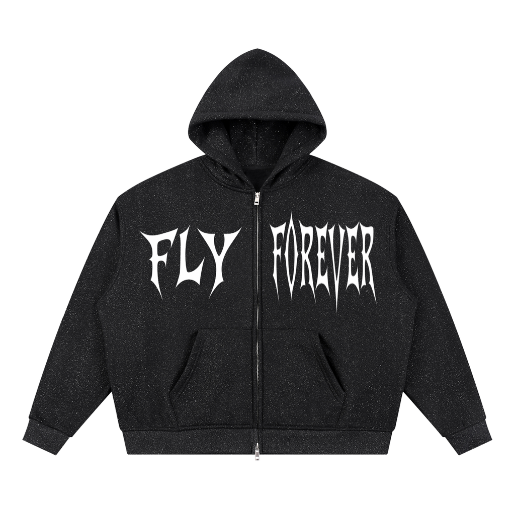 Fly Forever Sparkles Full Zip Boxy Hoodie