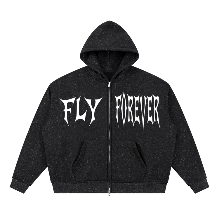 Fly Forever Sparkles Full Zip Boxy Hoodie
