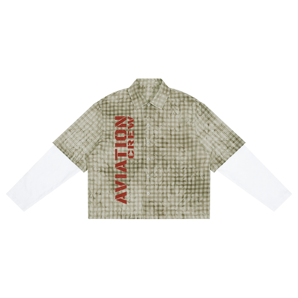 Young Fly Forever Aviation Crew Vintage Wash Plaid Short Sleeve Shirt