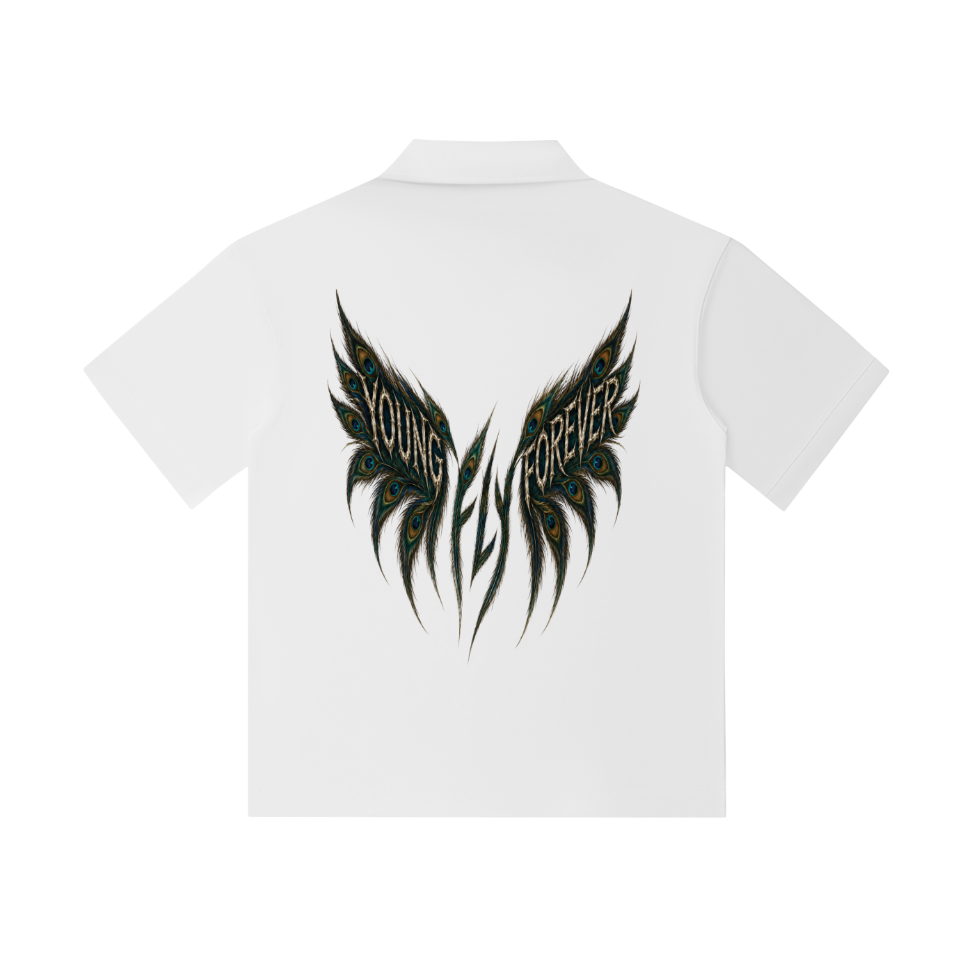 Young Fly Forever Peacock Short-Sleeve Polo