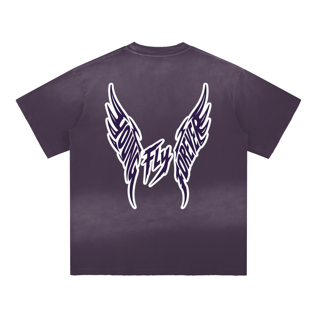 Sun Fade Dark Purple Young Fly Forever T-Shirt