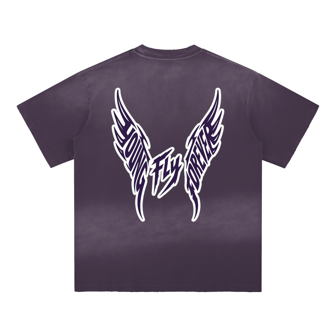 Sun Fade Dark Purple Young Fly Forever T-Shirt