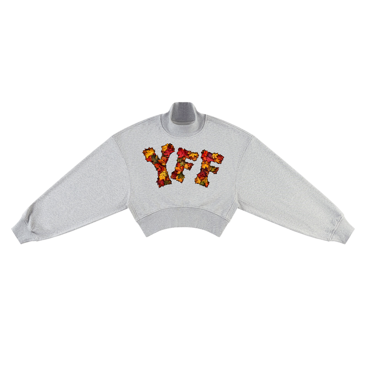 Women's Crop Mock Neck YFF leaves Sweatshirt