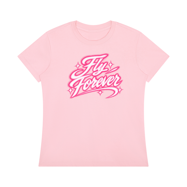Women's Regular Fit Crewneck “Fly Forever” airbrush print T-Shirt
