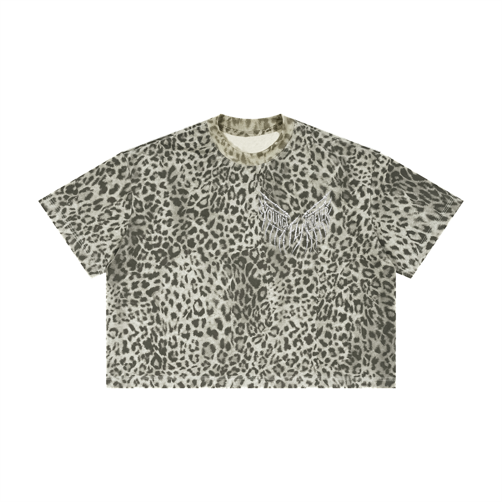 Unisex Leopard Young Fly Forever Boxy T-Shirt