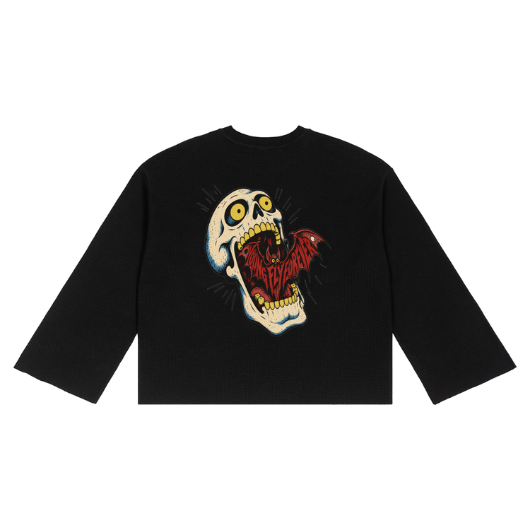 Unisex Waffle Raw Edge bat FLY FOREVER T-Shirt