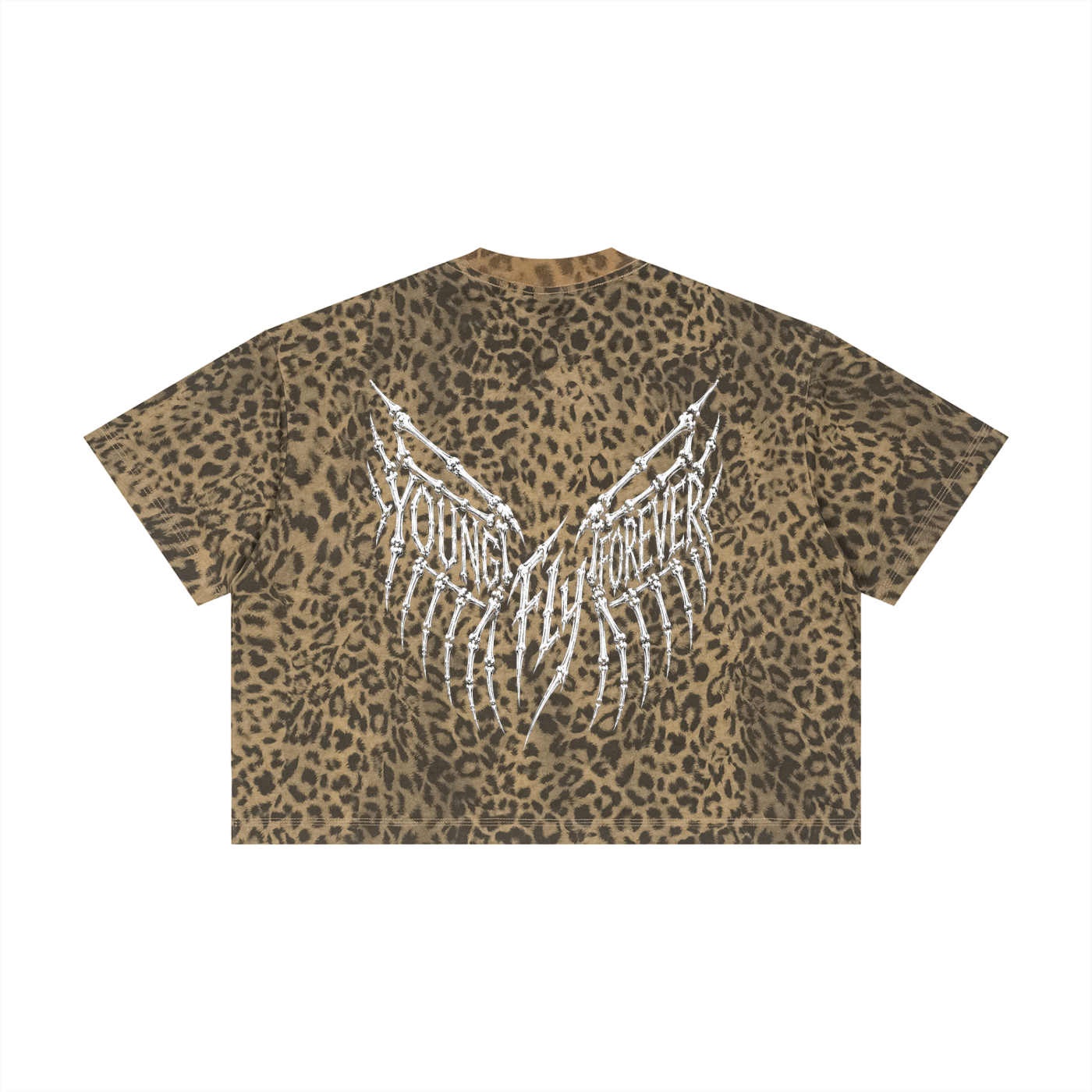 Unisex Leopard Young Fly Forever Boxy T-Shirt
