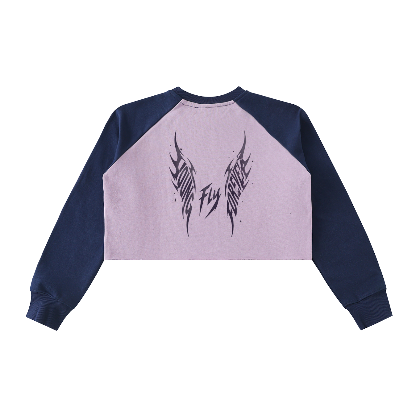 Purple Young Fly Forever Crop Sweatshirt
