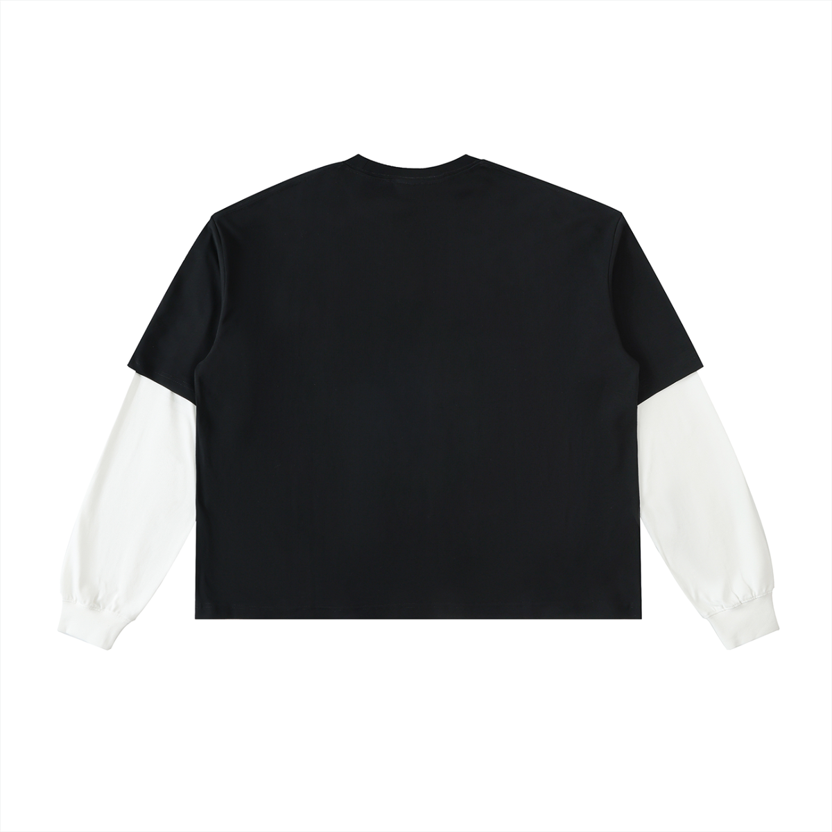 Layered Contrast Sleeve "YFF smoke" T-Shirt