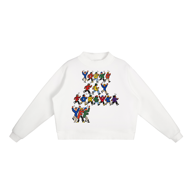 Essential Fleece Neck Crew "YoungFlyPeoples" Sweatshirt